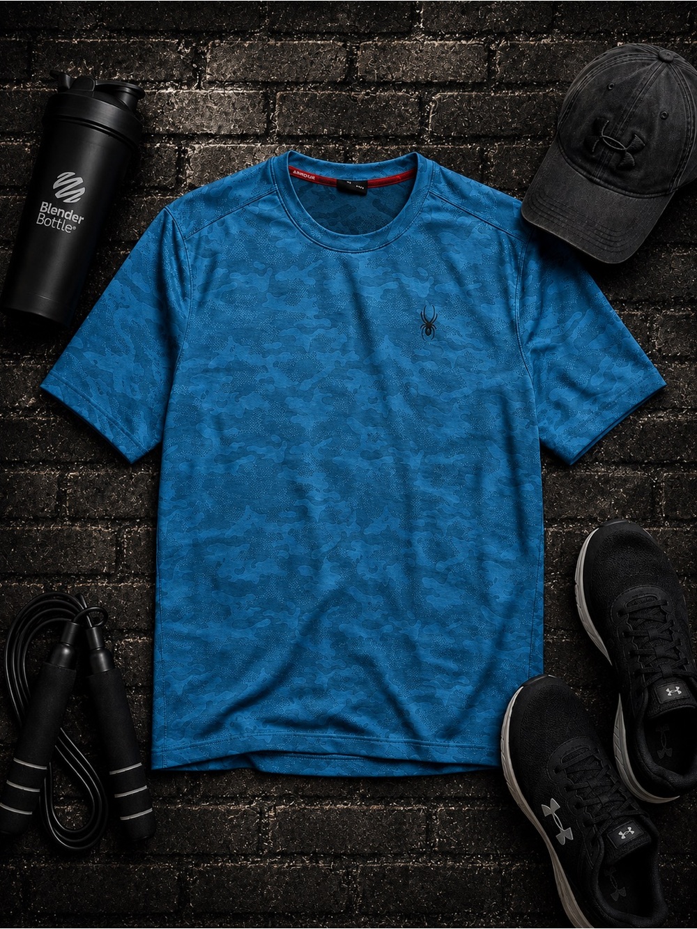 4/$50 Spyder Blue Camo Men's Gym Shirt